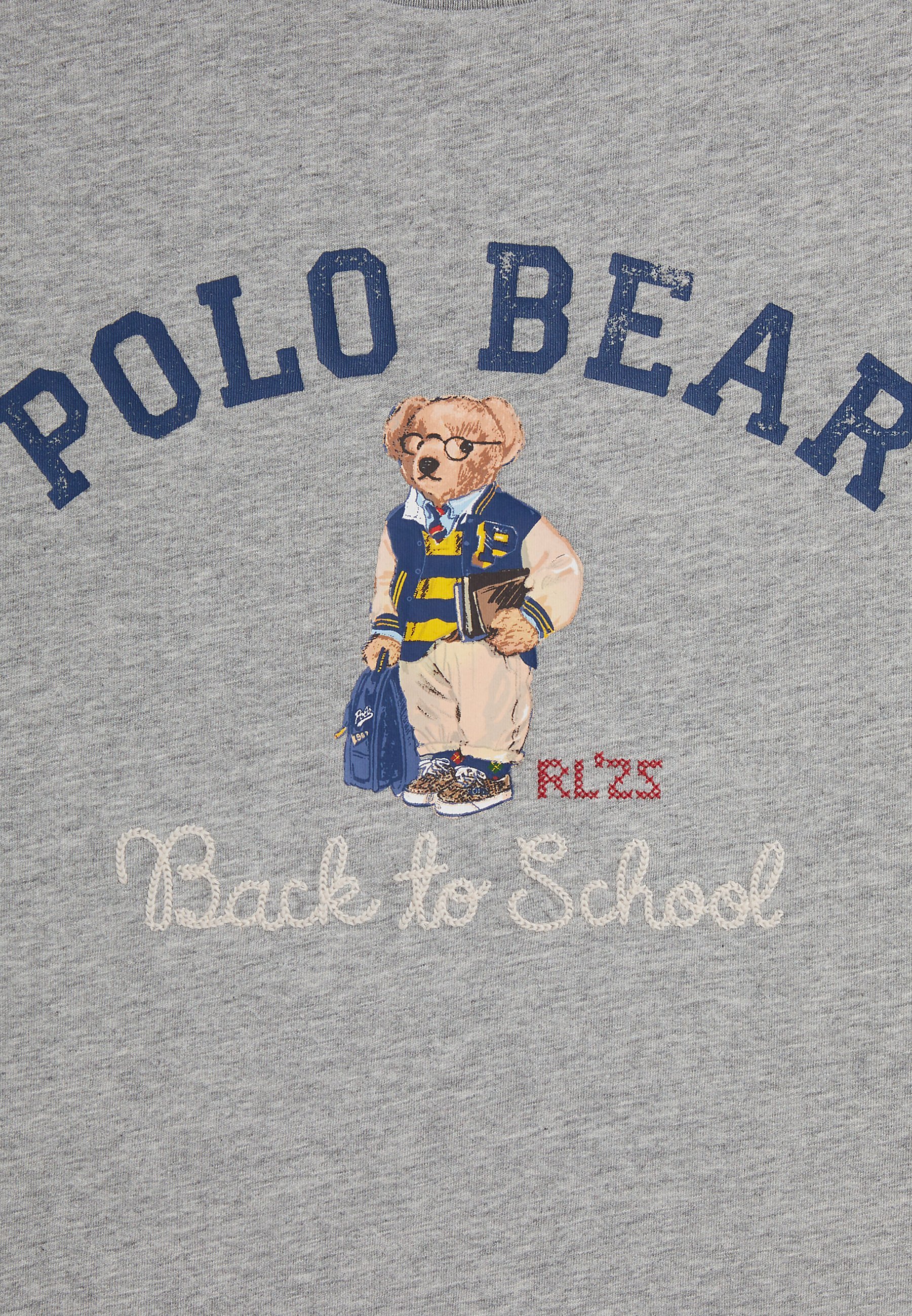 Polo Ralph Lauren T-shirt van katoenen jersey met polobeerprint - T-shirt met print - andover gemêleerd