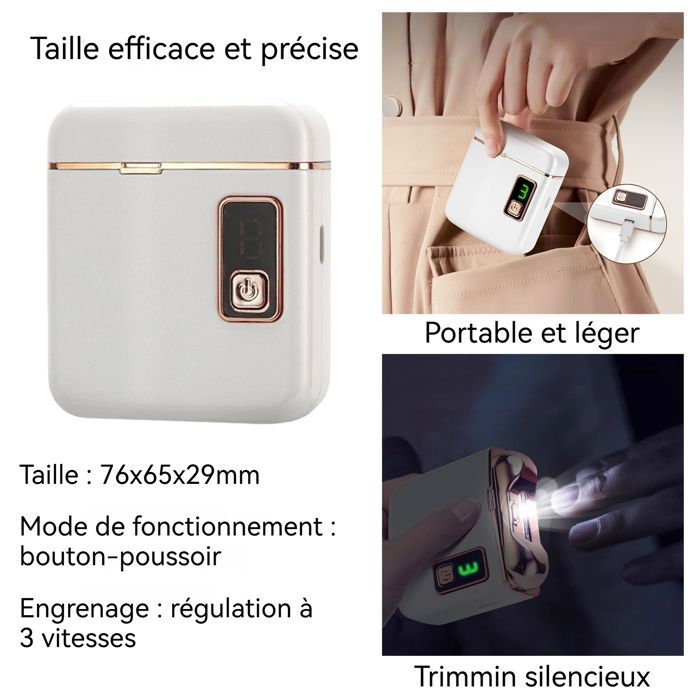 Set de manicura y pedicura PAS. Lima eléctrica para uñas con 3 velocidades y batería de 500 mAh. Herramienta duradera y de alta calidad para el cuidado de las uñas.