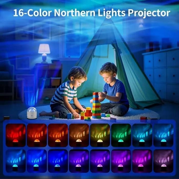 Sterrenhemelprojector, noorderlichtlamp met 16 lichteffecten en afstandsbediening, galaxy projector nachtlampje voor kinderen