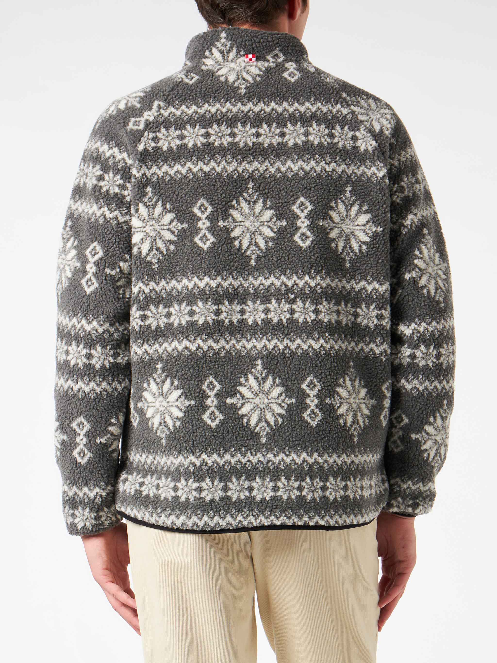 Sherpa-jas voor heren met Fair Isle-print