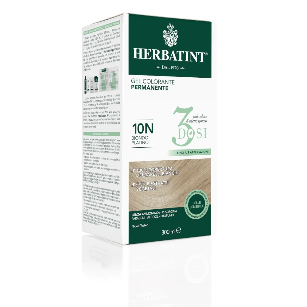 HERBATINT Herbatint Gel de teinture capillaire permanente 3 doses 10N blond platine 300 ml