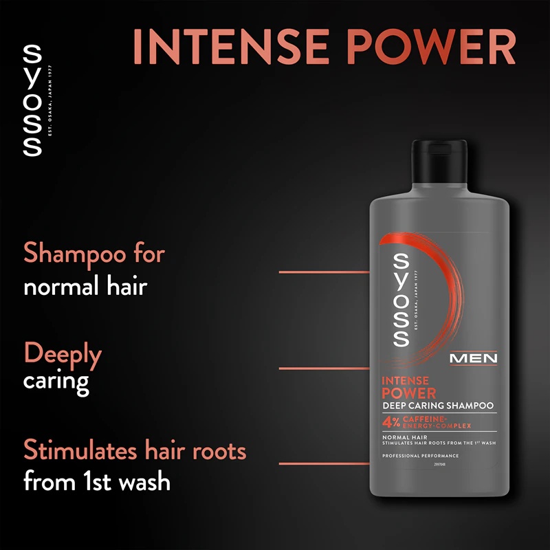 Syoss Men Intense Power stiprinošs šampūns ar kofeīnu