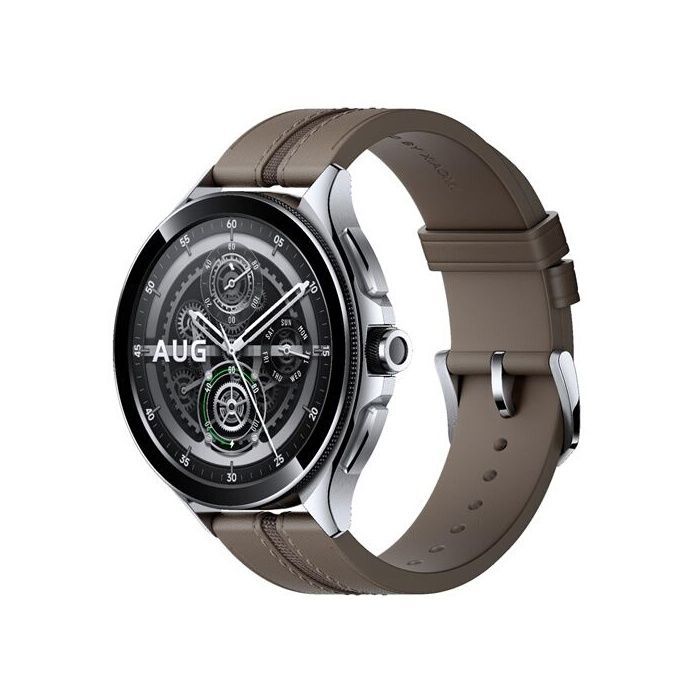 Xiaomi Mi Watch 2 Pro Silver Smartwatch with Brown Leather Strap FD