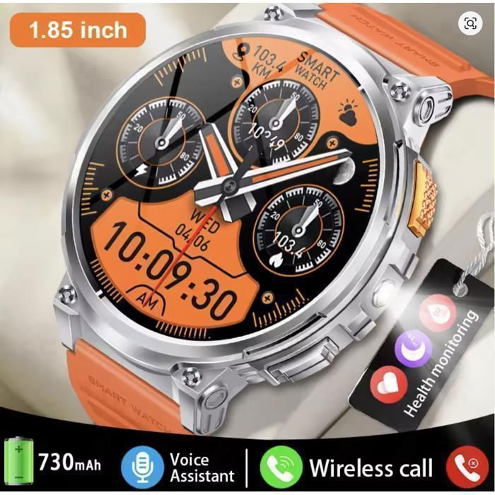 Men's Smartwatch with Bluetooth Calling and 1.85