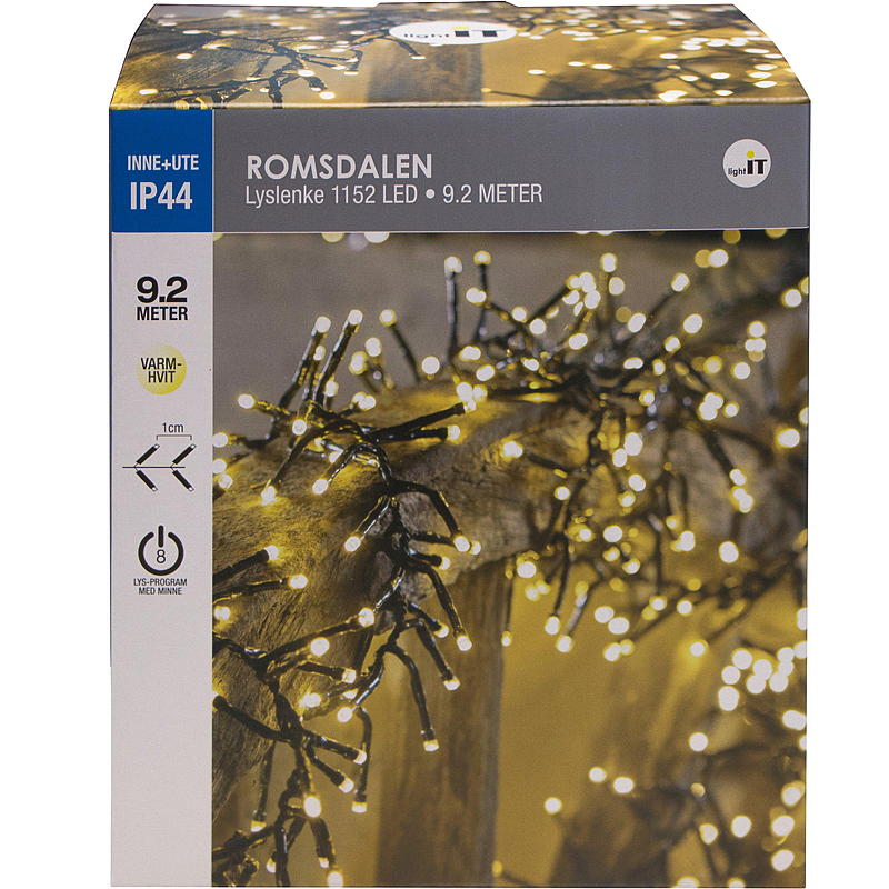 Hjem Lyslenke 1152 LED 9,2 m, varmhvit, Romsdalen