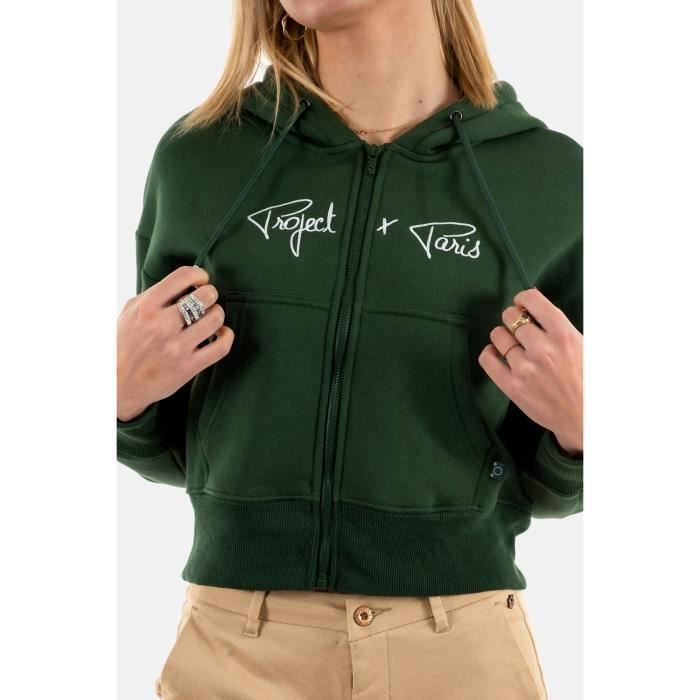 Project X Paris Sweatshirt F223156 VR – Grün – Damen – Bekleidung – Langarm – Kapuze