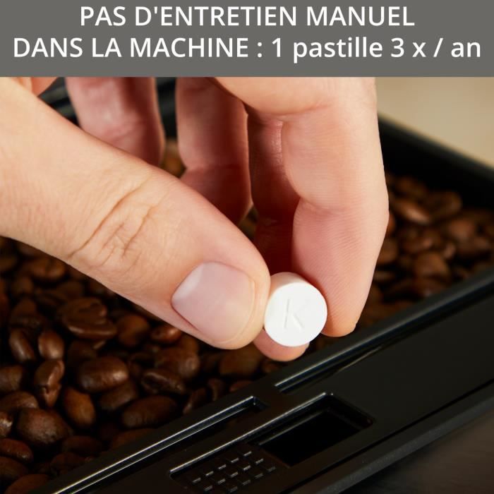KRUPS Machine à café grain, 1.7 L, Cafetière espresso, Buse vapeur pour Cappuccino, 2 tasses en simultané, Essential YY8135FD