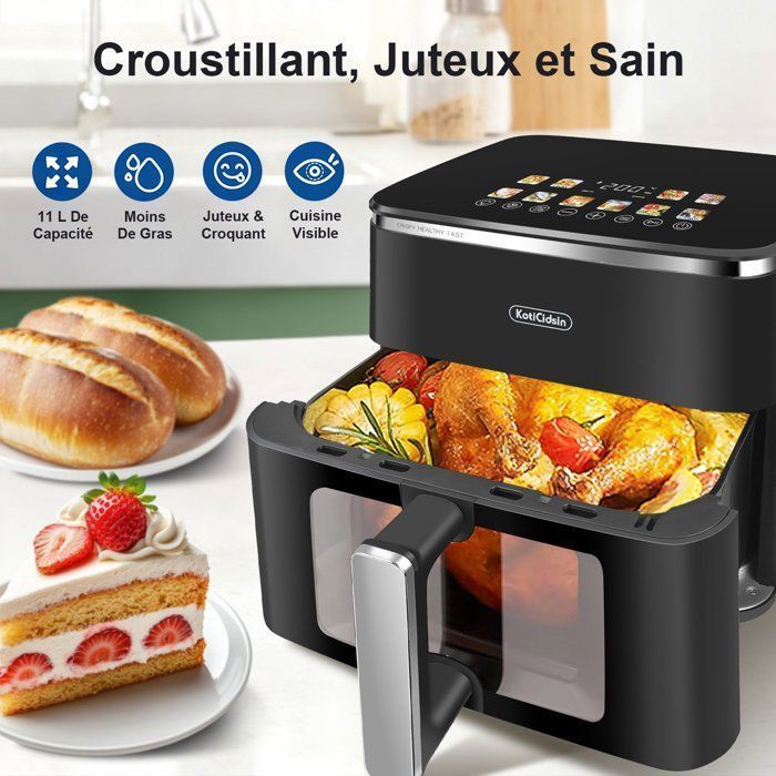 Air Fryer - KOTICIDSIN - KotiCidsin - 11L - 2000W - Touchscreen with viewing window