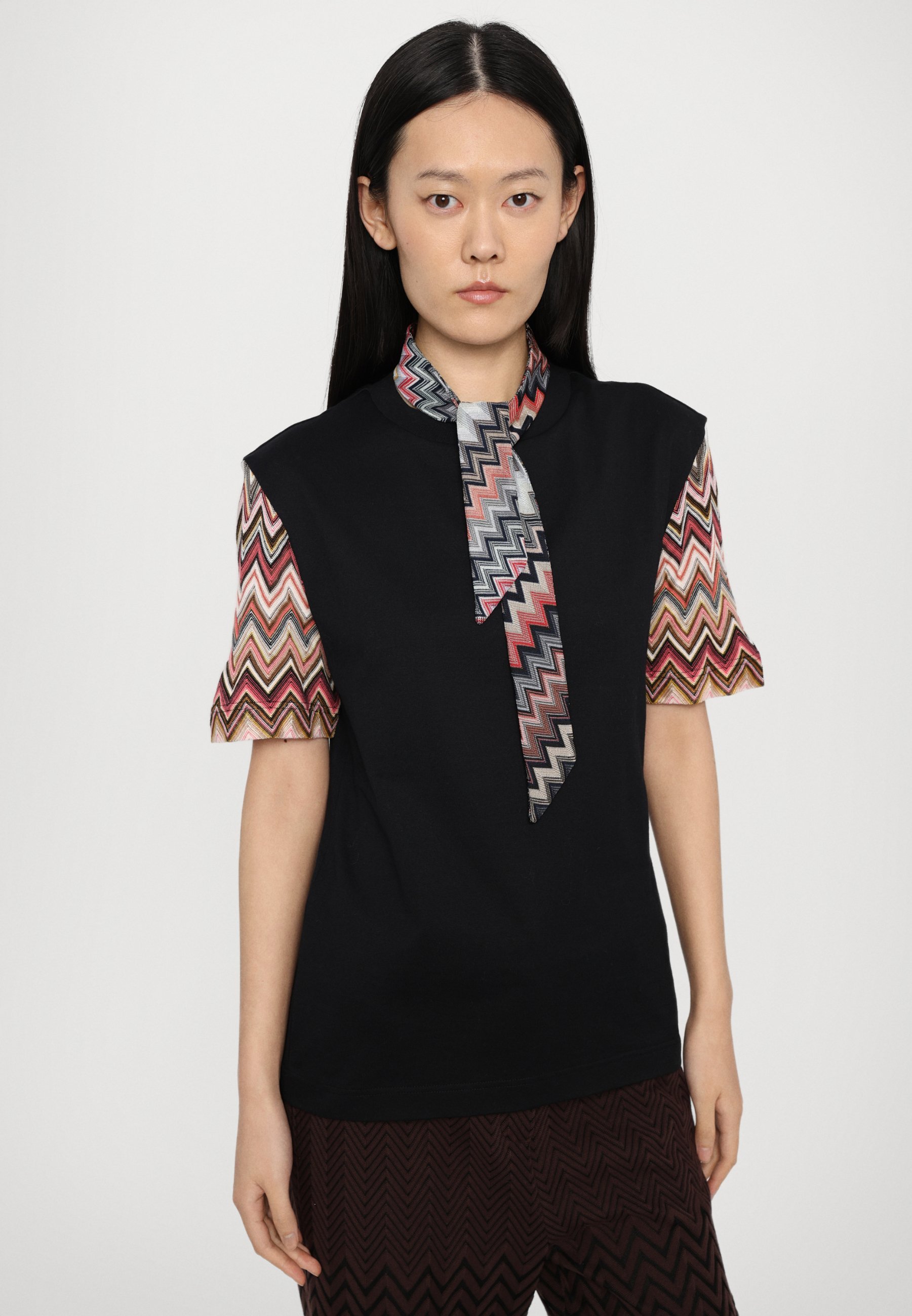 Missoni T-shirt met korte mouwen en print - zwart/rood/roze