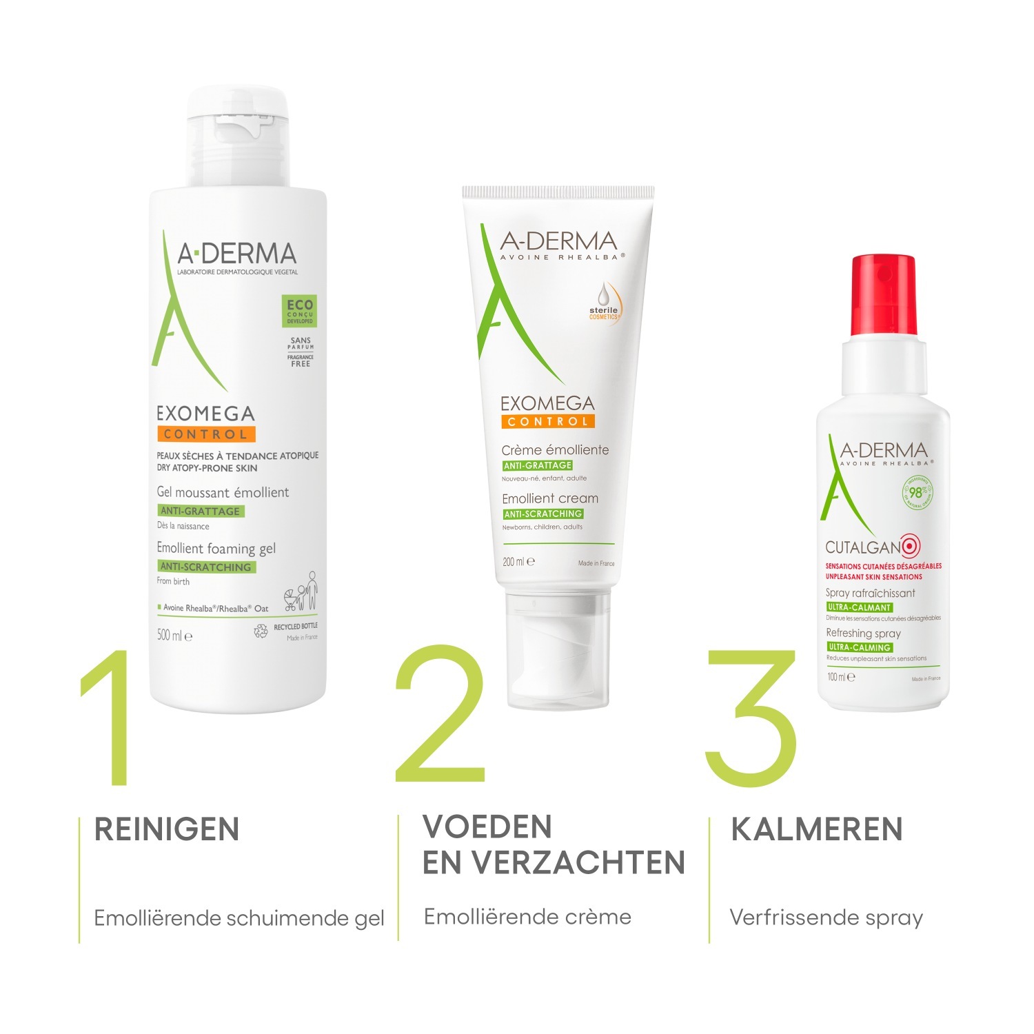 A-DERMA Exomega Control dušas želeja, barojoša putojoša želeja – 500 ml