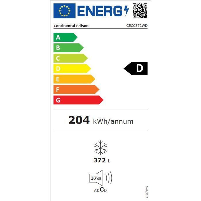 Congelatore a pozzetto - CONTINENTAL EDISON - CECC372WD - 372 L - 130 x 40 x 84,5 cm - Classe energetica D - Bianco