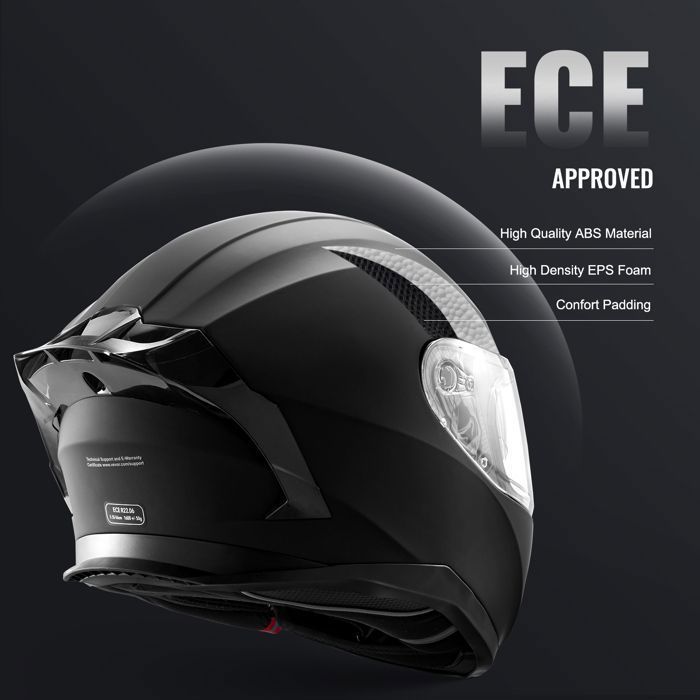 Casco integral de motocicleta VEVOR con ranura Bluetooth y lente intercambiable, cómodo casco de motocross homologado por DOT, talla L