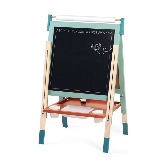 Caballete infantil - Janod - JURATOYS - Altura regulable - Doble cara - 22 accesorios incluidos