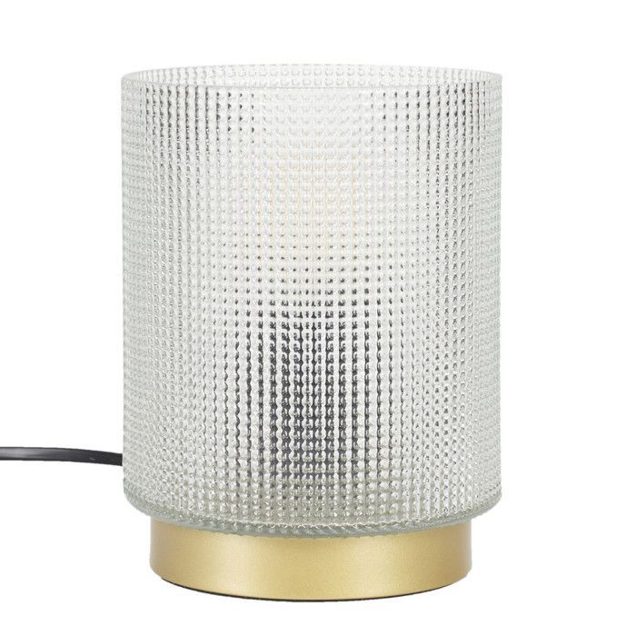 Lampe à Poser - Home Deco Factory - Verre Embossé - Blanc
