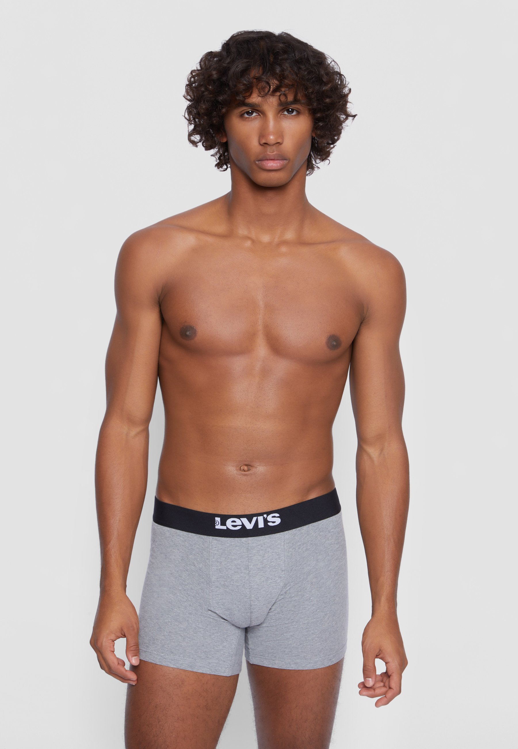 Lot de 4 boxers Levi's® pour homme, couleur unie, noir/gris chiné