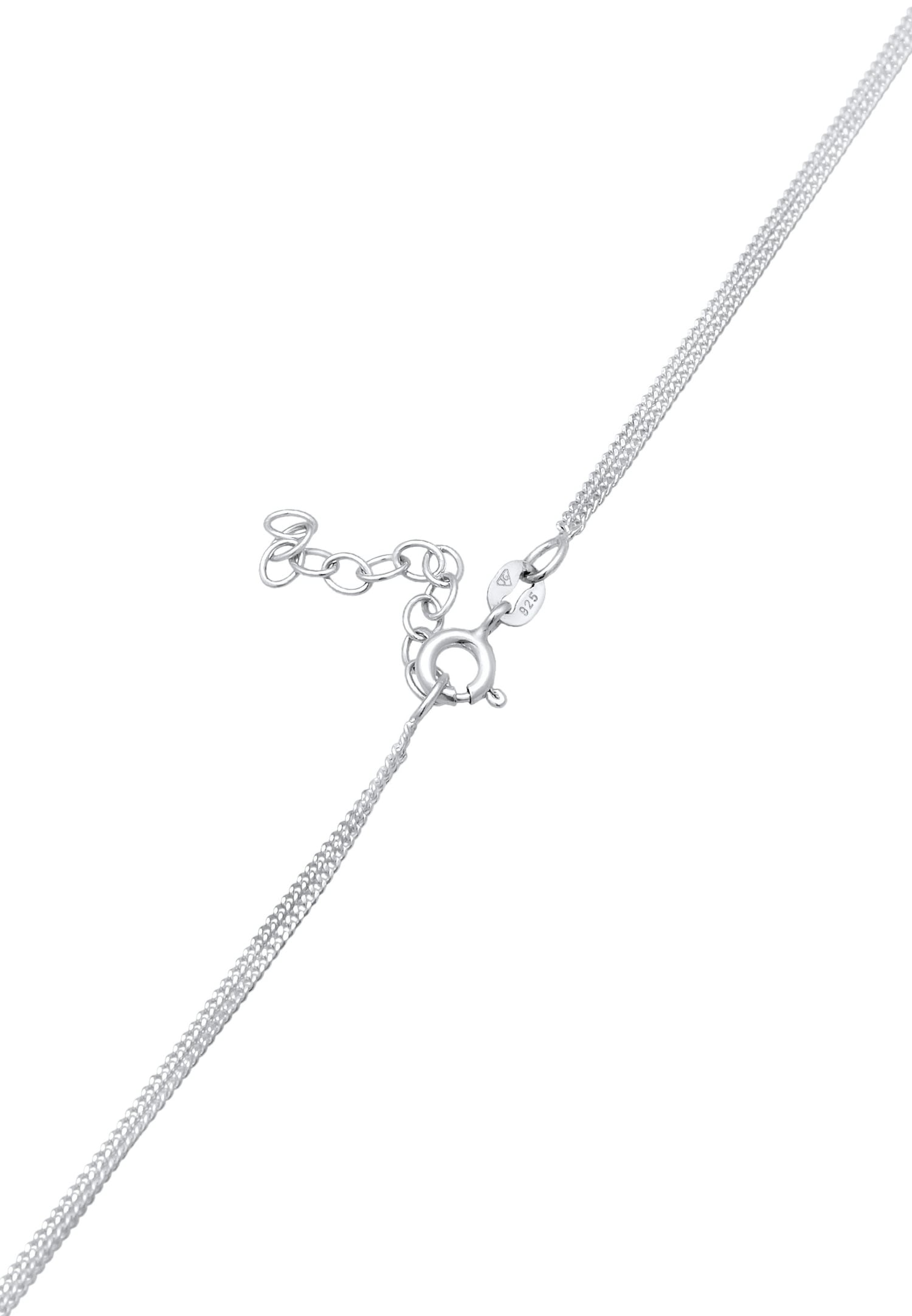 Elli Femmes couches cœur bretzel pendentif costumes avec zircon en argent sterling 925