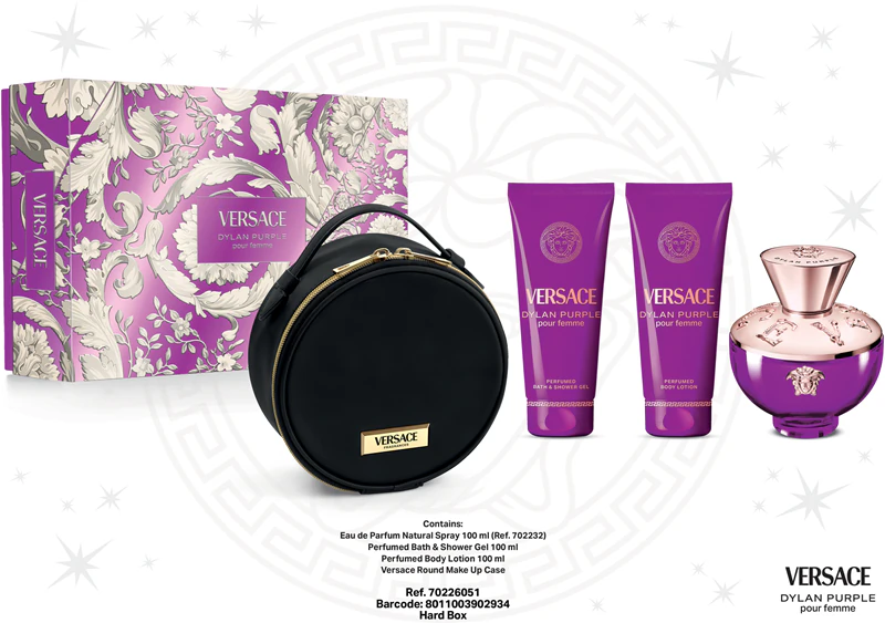 Conjunto de presente Versace Dylan roxo para mulheres