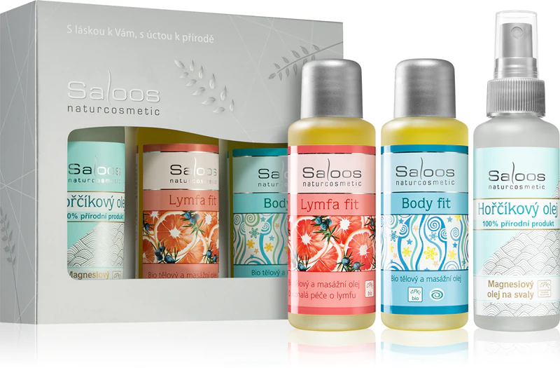 Saloos Bio Body And Massage Oils Body Fit & Lymfa Fit & Magnesium cadeauset voor sporters