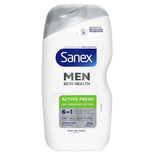 Sanex Men Skin Health 6-in-1 Active Fresh dušas želeja<br>400ml - Visiem ādas tipiem