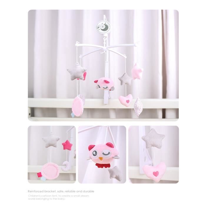 Musical Baby Crib Mobile, 360° Rotating Baby Bedside Toy, Newborn Bedside Rattle (Owl)