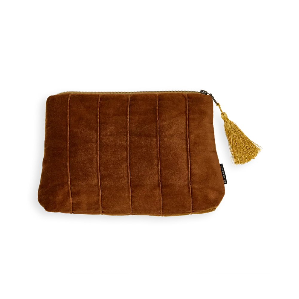 Neceser de terciopelo de algodón House of Rituals Colección Vellore, tamaño mediano