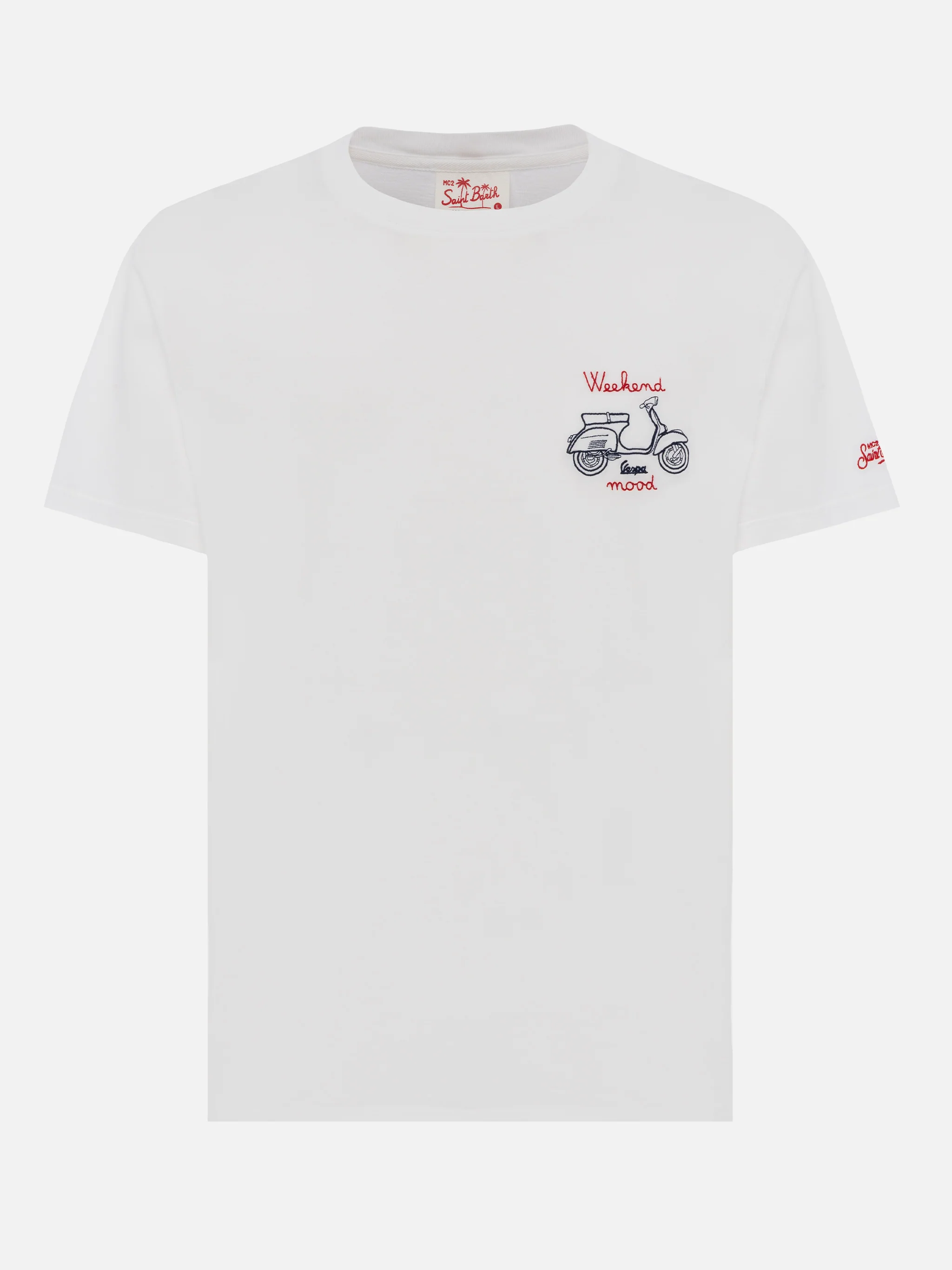 T-shirt Man in cotone con ricamo Vespa Week End Mood | VESPA SPECIAL E