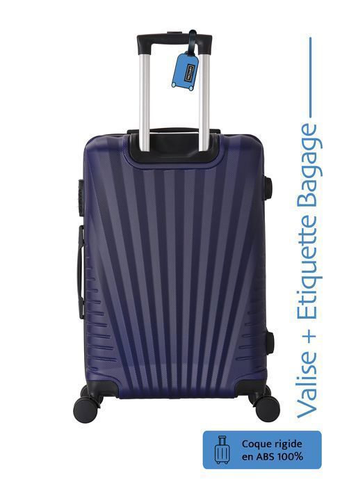 Freeway Blue 55cm harde ABS handbagagekoffer + gratis bagagelabel - 4 x 360° wielen - 2,5 kg - 39L - ADC