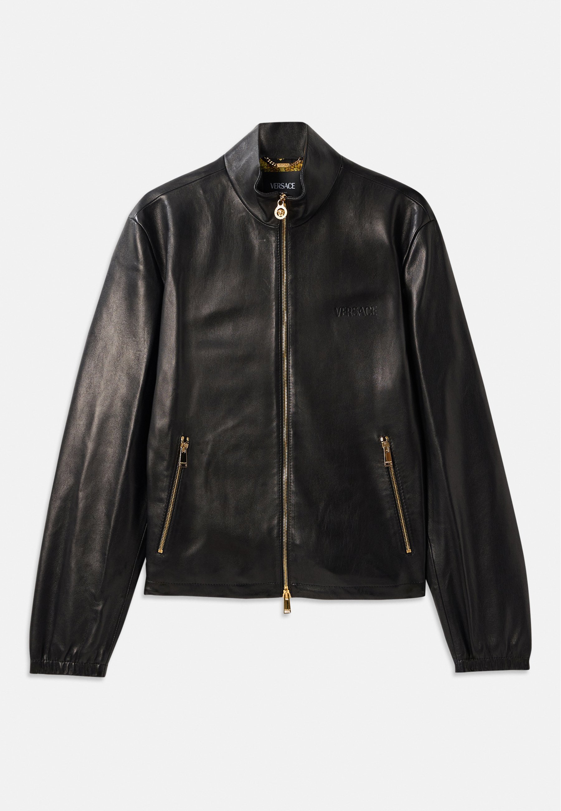 Versace BLOUSON - Veste en cuir - noire
