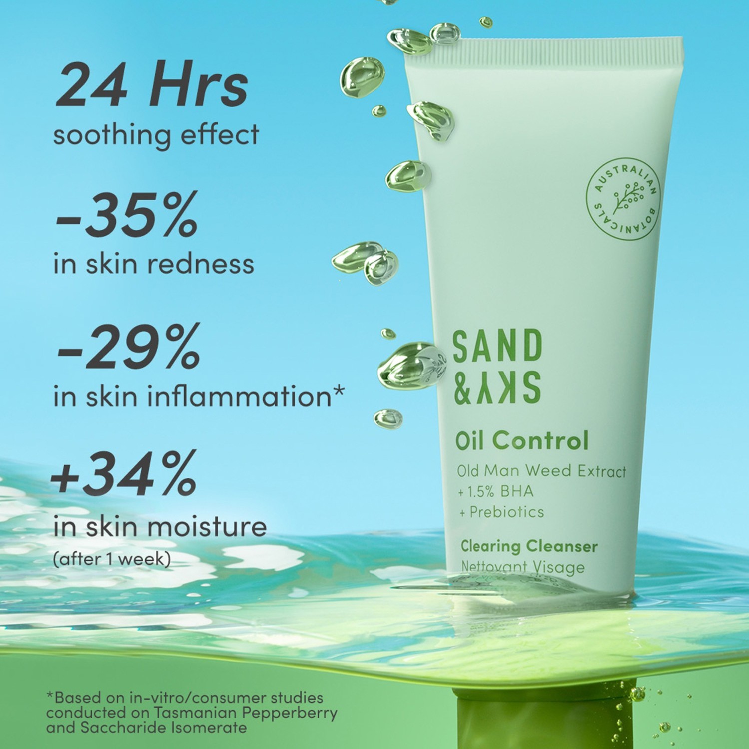 Sand & Sky gel za čišćenje lica, gel za čišćenje lica i kontrolu masnoće - 120 ml