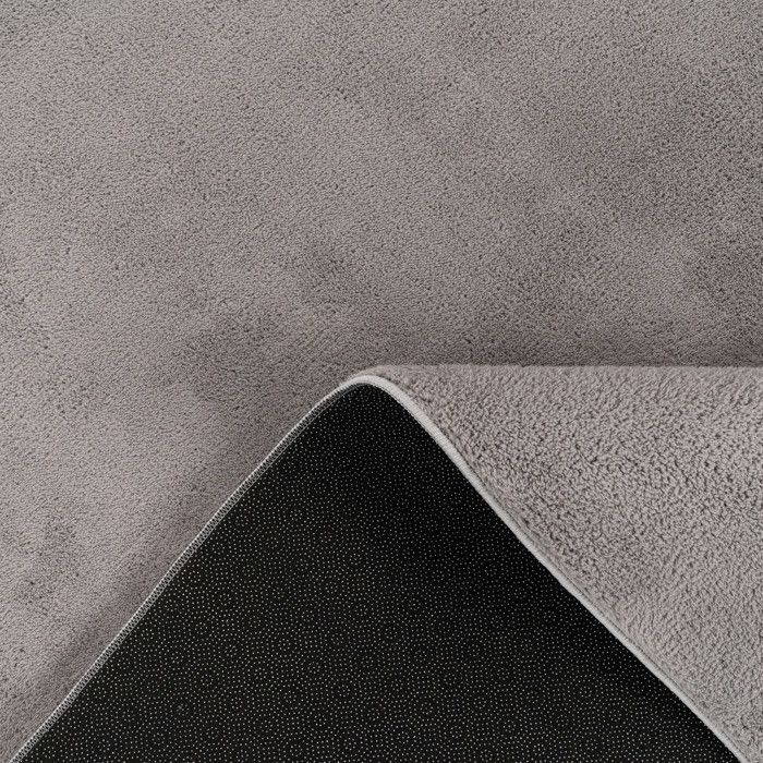 Paco Home Tapis De Salon Poils Ras Lavable Monochrome Style Moderne Gris Gris 120x170 cm