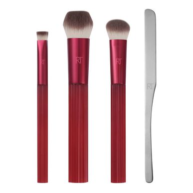 Real Techniques Solar Power Golden Hour Glow Base Set sada štětců pod make-up rozjasňovač tvářenka 1 ks 1 ks