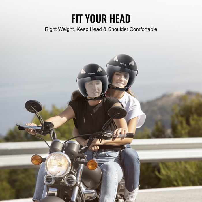 Casco de moto VEVOL 3/4 con visera - para jóvenes y adultos - L