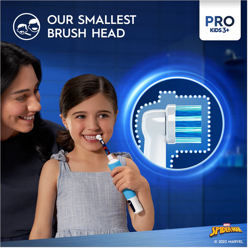 Escova de dentes elétrica Oral-B PRO Kids 3+ Homem-Aranha com estojo