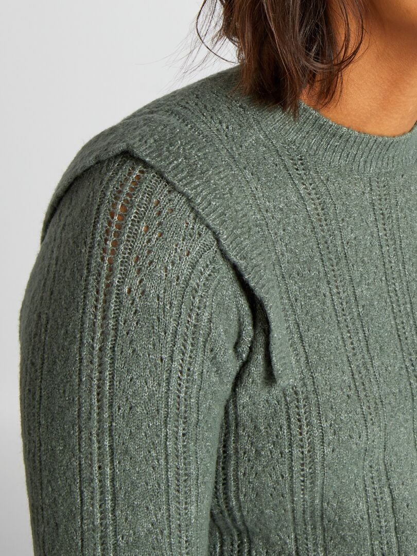 Jersey premamá perforado - verde grisáceo