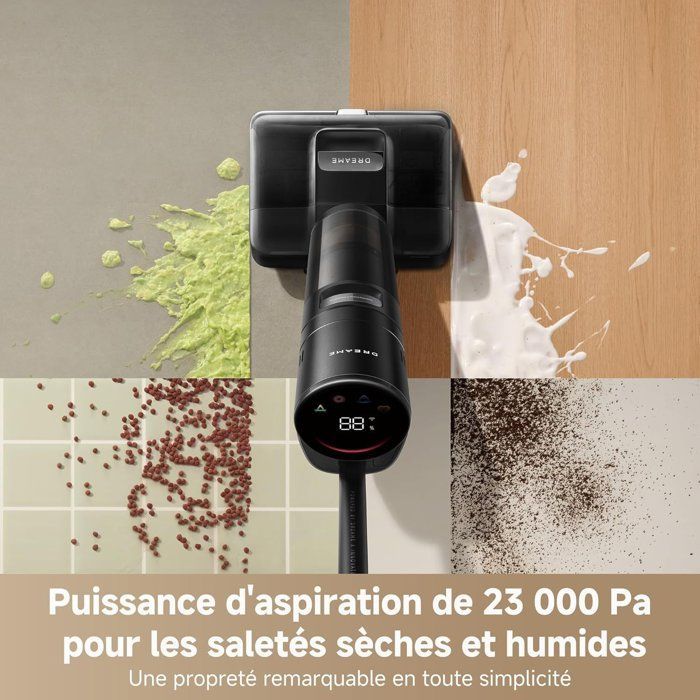 DREAME H15 Pro FoamWash - Aspirateur Laveur - Nettoyage Ciblé - Solution à Rapport Intelligent - Bras Robotisé IA 2.0- TangleCut 2.0