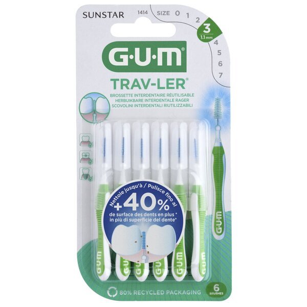 GUM Trav-Ler medzobne ščetke 1,1 mm, 6 kosov