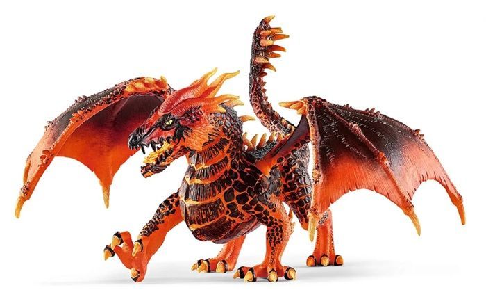 Dragón de lava, figura de dragón Schleich con partes móviles, juguete de dragón rojo de la colección de criaturas ELDRADOR.