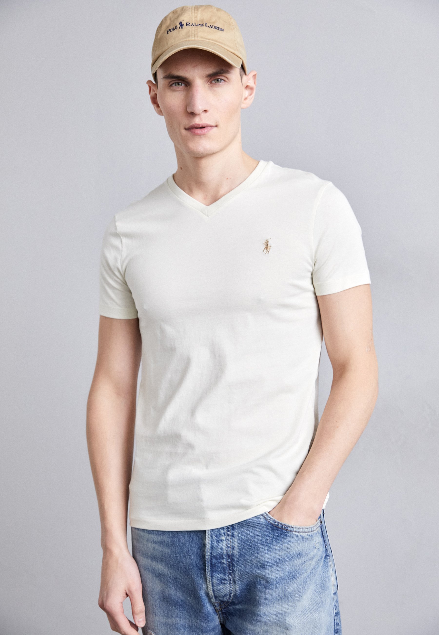 Polo Ralph Lauren MANICA CORTA - T-shirt basic - color crema pergamena