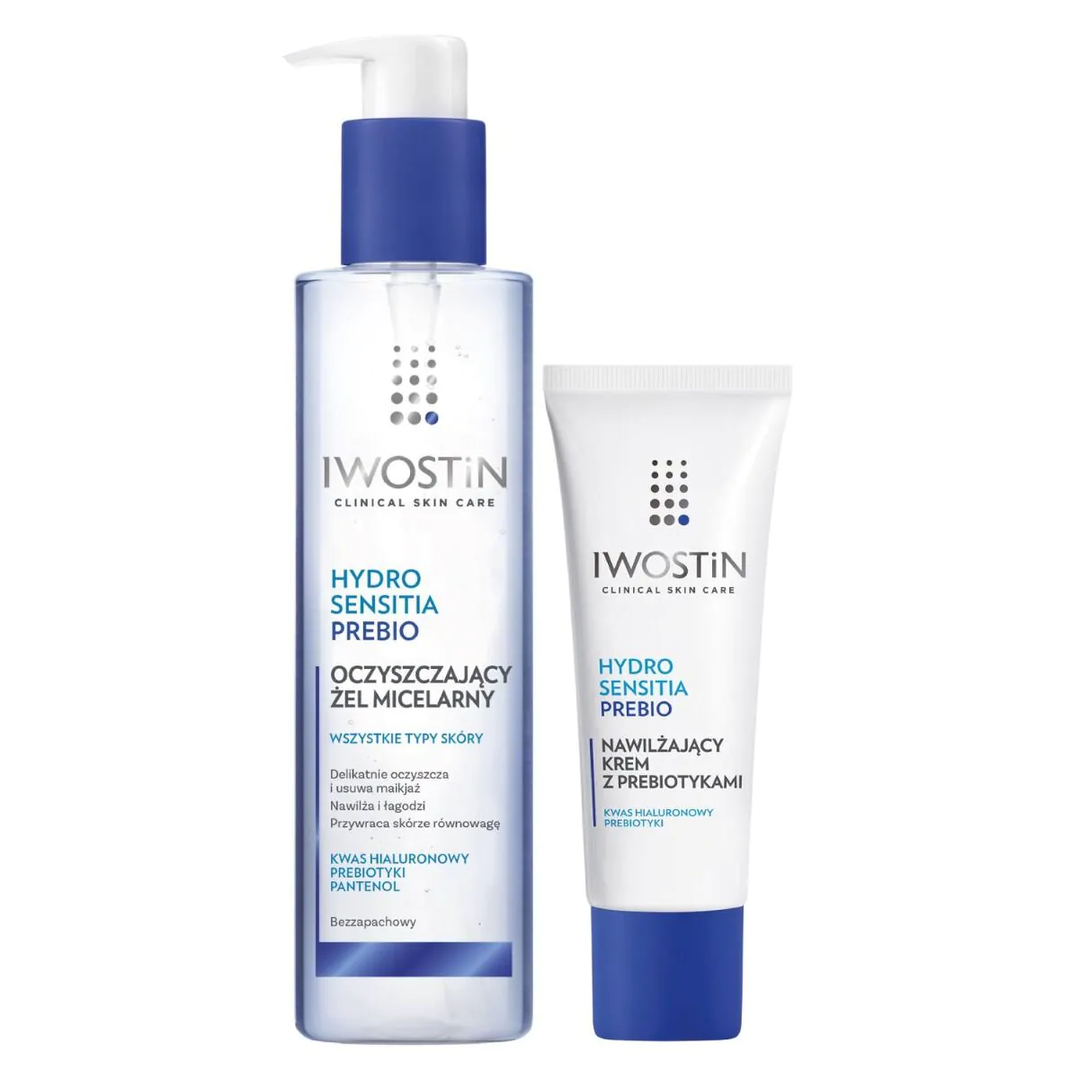 Iwostin Hydro Sensitia Prebio Zestaw (żel micelarny + krem nawilżający)