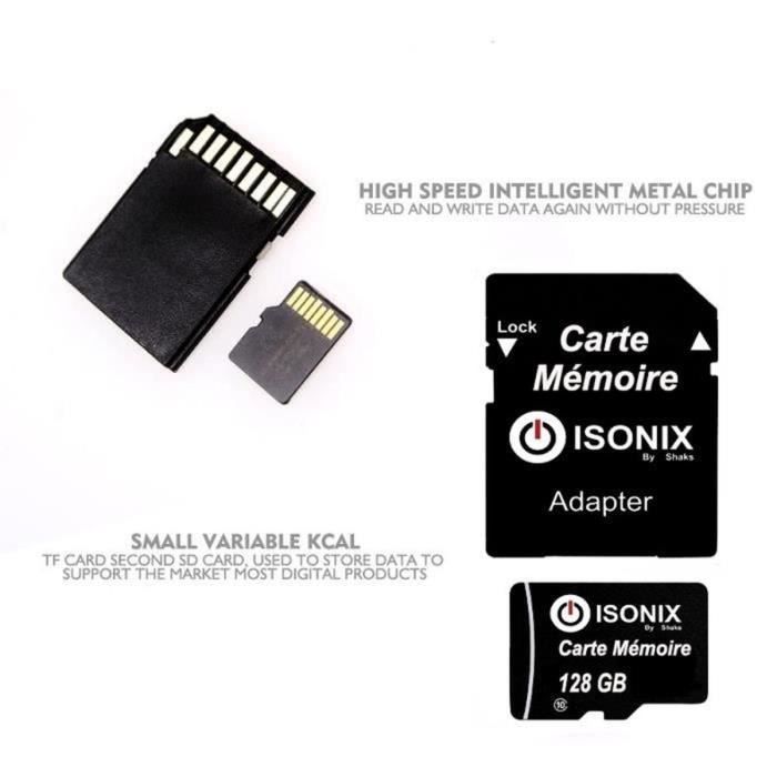 Tarjeta de memoria Micro-SD ISONIX - 128 GB - Clase 10 - Adaptador incluido - Compatible con smartphones