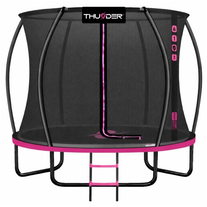 Trampolino THUNDER® ULTRA Ø 180-183 cm 6FT | Per bambini | Pacchetto completo con rete di sicurezza | Certificato EN71 e TÜV GS | Rosa