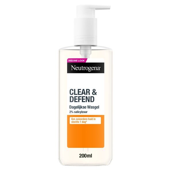 Neutrogena Clear & Defend čistilni gel za obraz z 2 % salicilne kisline 150 ml - za akne in nečisto kožo