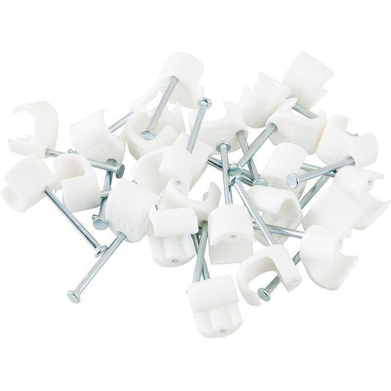 Egant Kabelklämmor 25-pack 6x9 mm, vita