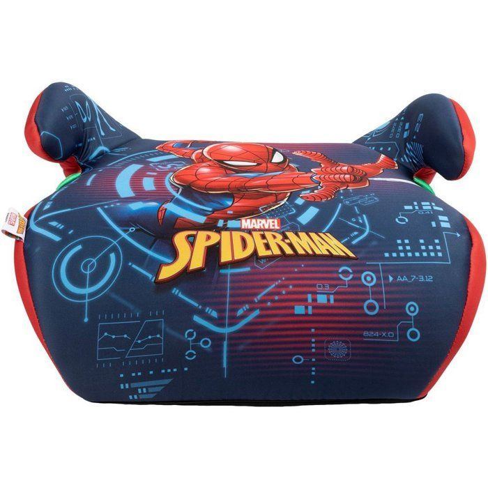 Tataway Marvel Spiderman i-Size ECE R129 booster car seat, for children 125-150 cm, superhero graphics on a blue background