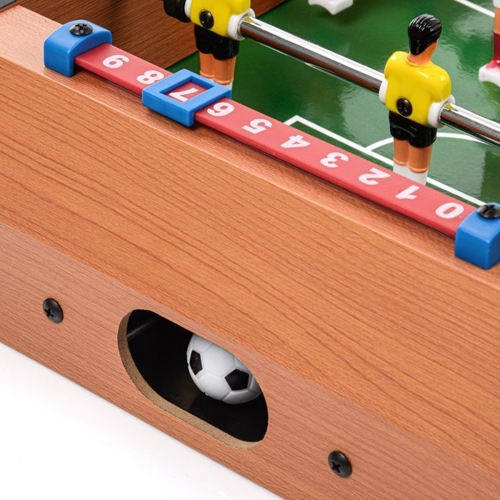 METEOR Derby Tafelvoetbaltafel - Draagbaar en lichtgewicht - 6 spelers - Compact - Natuurlijk hout