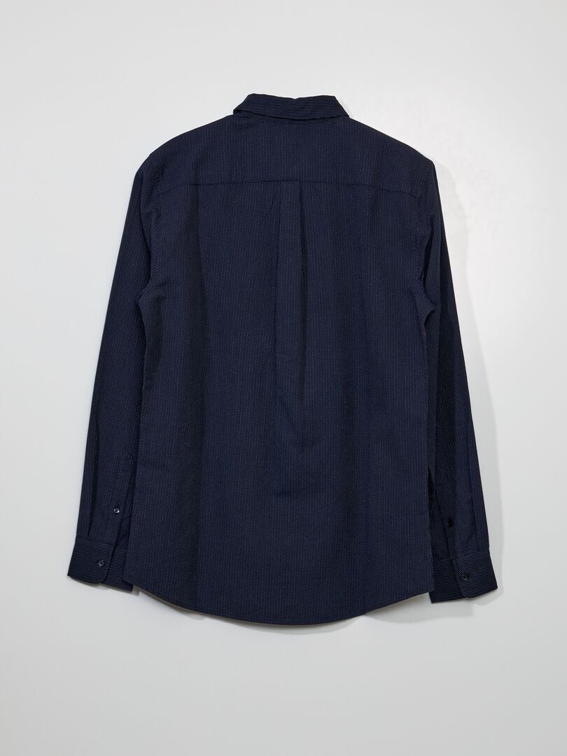 Katoenen shirt met patroon - BLAUW