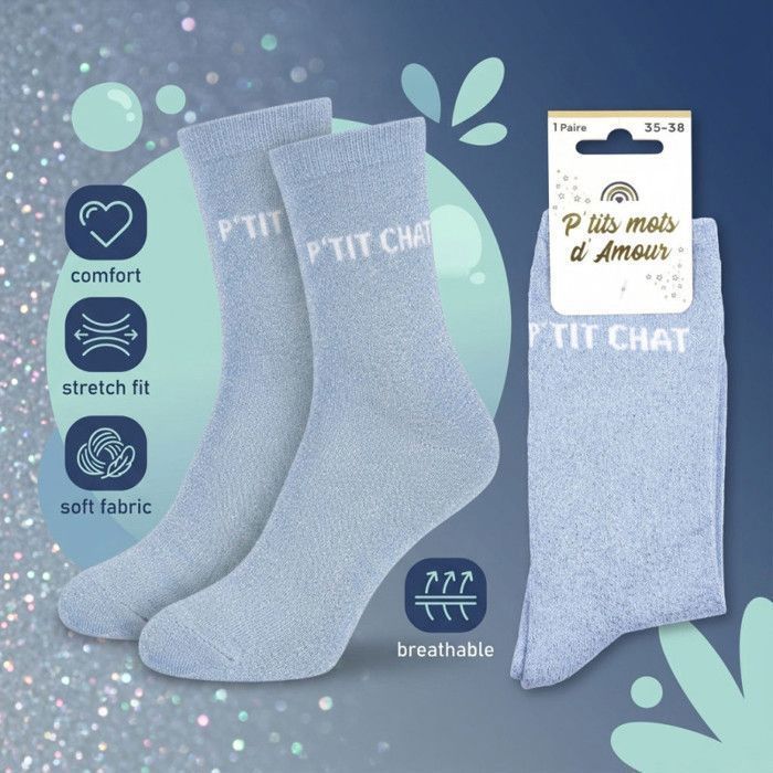 Calzini da bambina OZABI con paillettes e messaggio divertente 3762 Confezione da 4 paia B