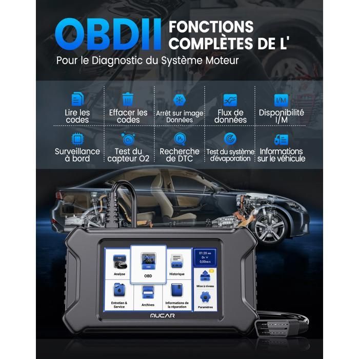 BAZARLAND30.Mucar CS4 Auto Diagnostic Suitcase OBD2 Scanner EPB SAS TPMS TBA ETS FR
