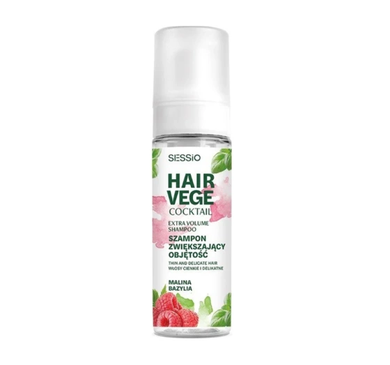 Sessio Hair Vege Cocktail szampon w piance zwiększający objętość włosów Malina Bazylia  175g