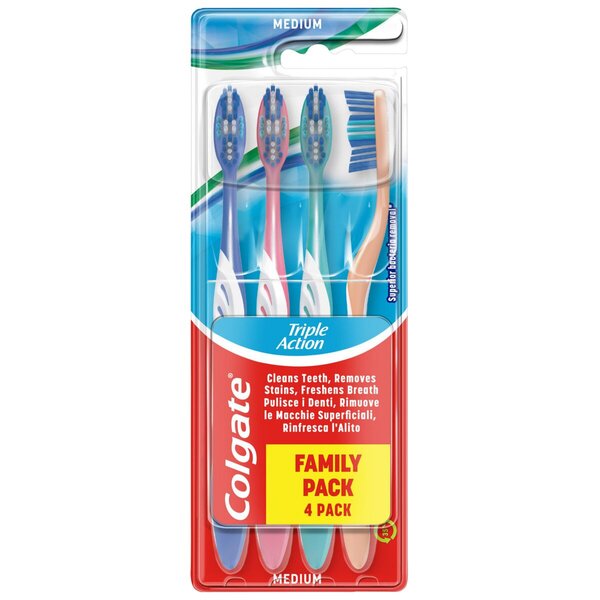 Szczoteczki do zębów Colgate Triple Action Medium<br>4 sztuki